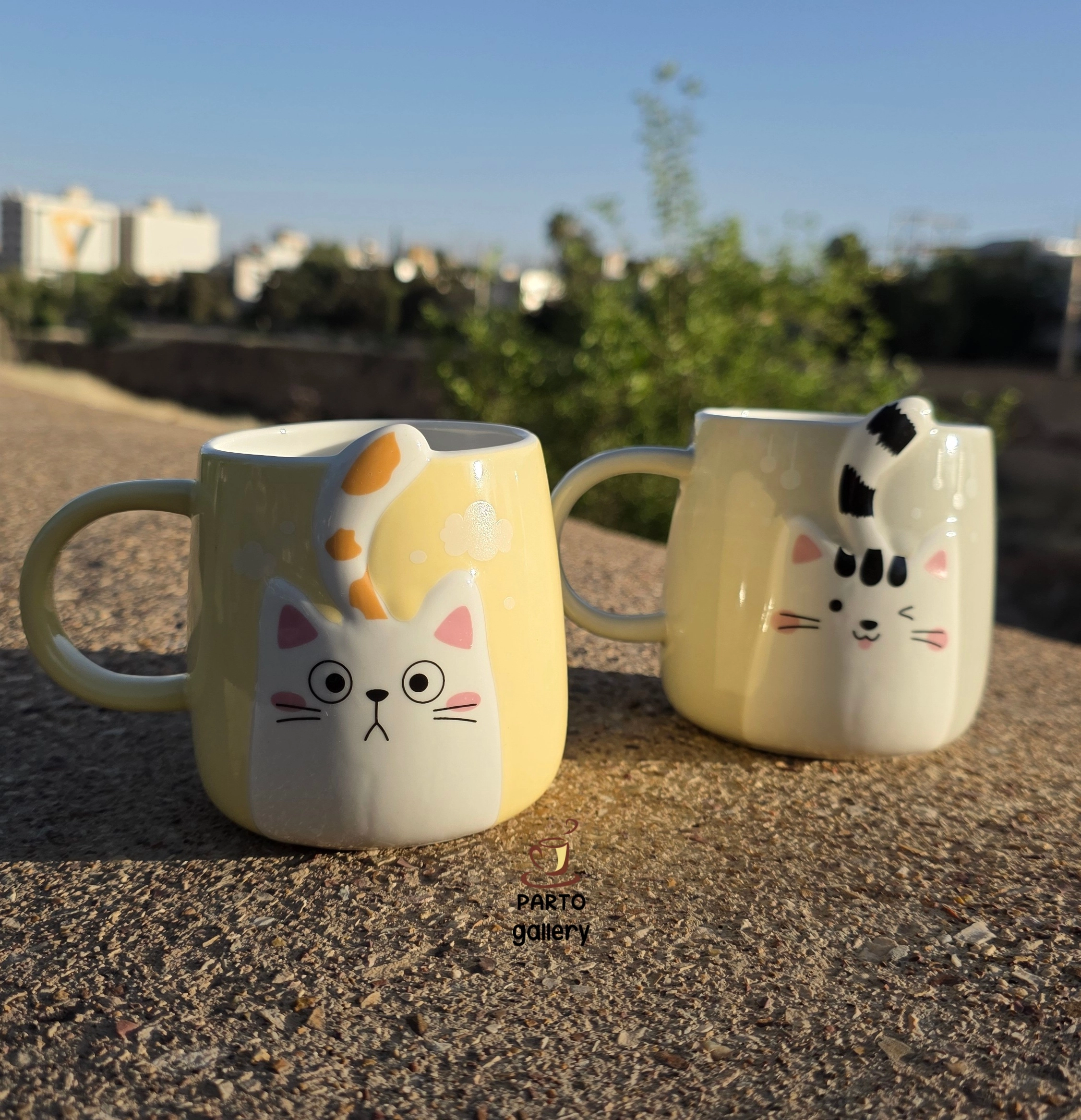 ماگ سرامیکی گربه دم برجسته